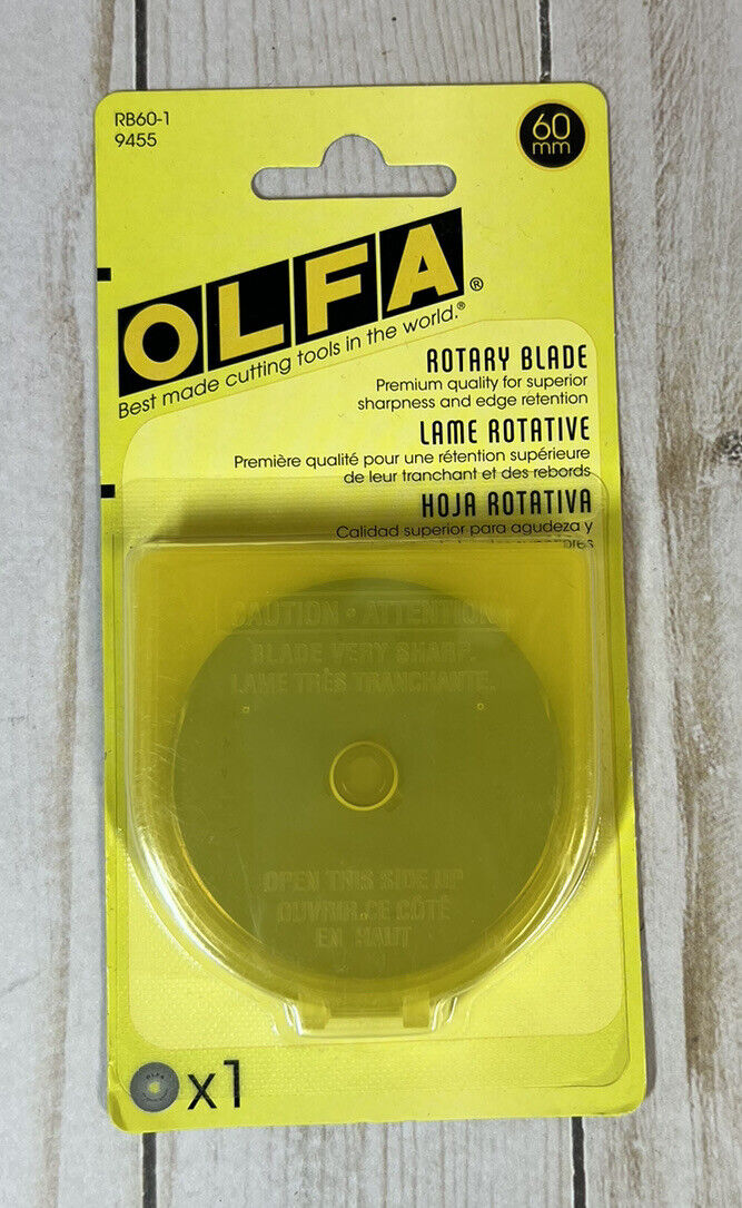 Olfa 60mm X1 Rotary Blade Rb60-1 New 9455 Hem Edge Seeing Cutting Tool